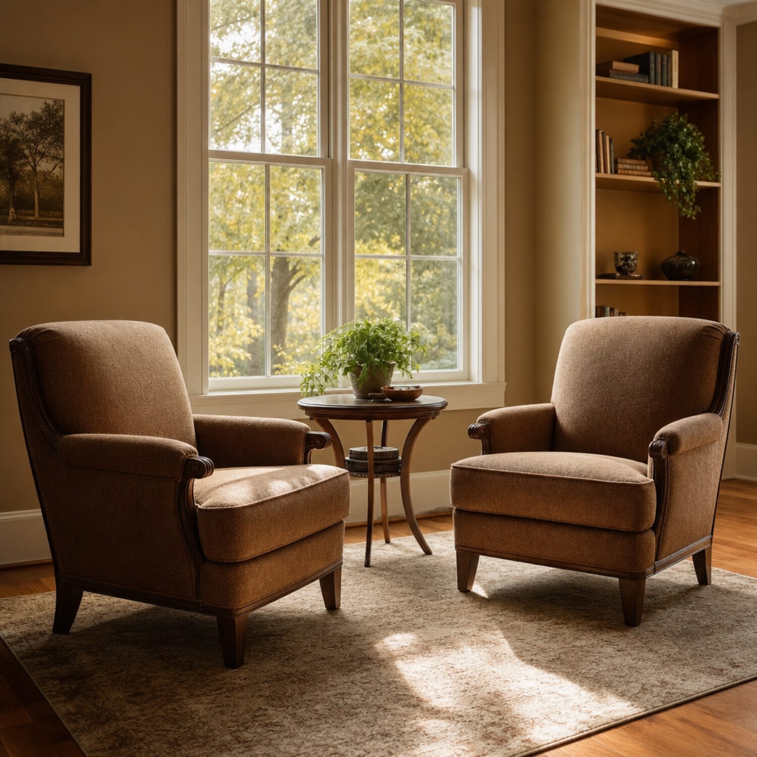 Two chairs set up for a coaching session