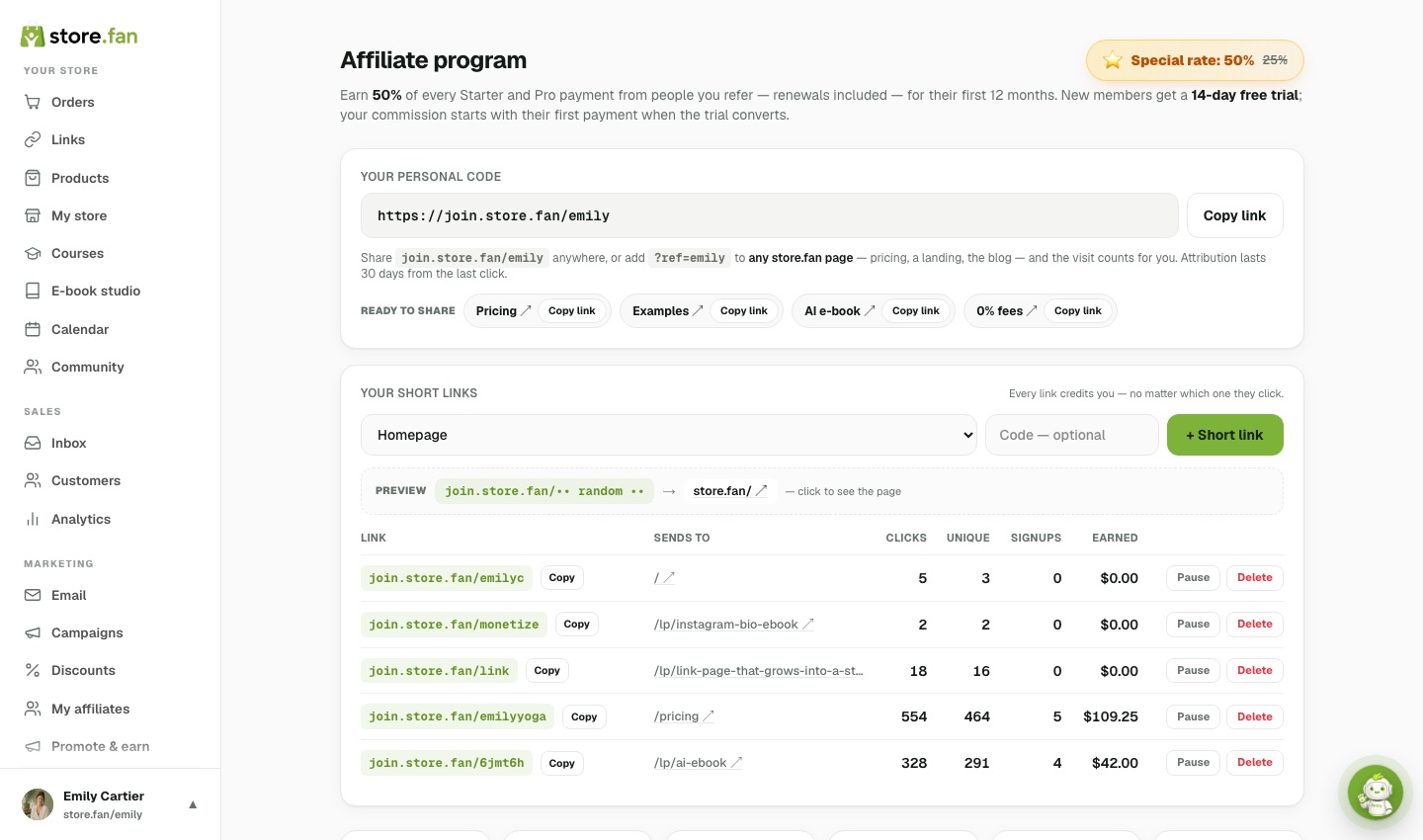 Affiliate program