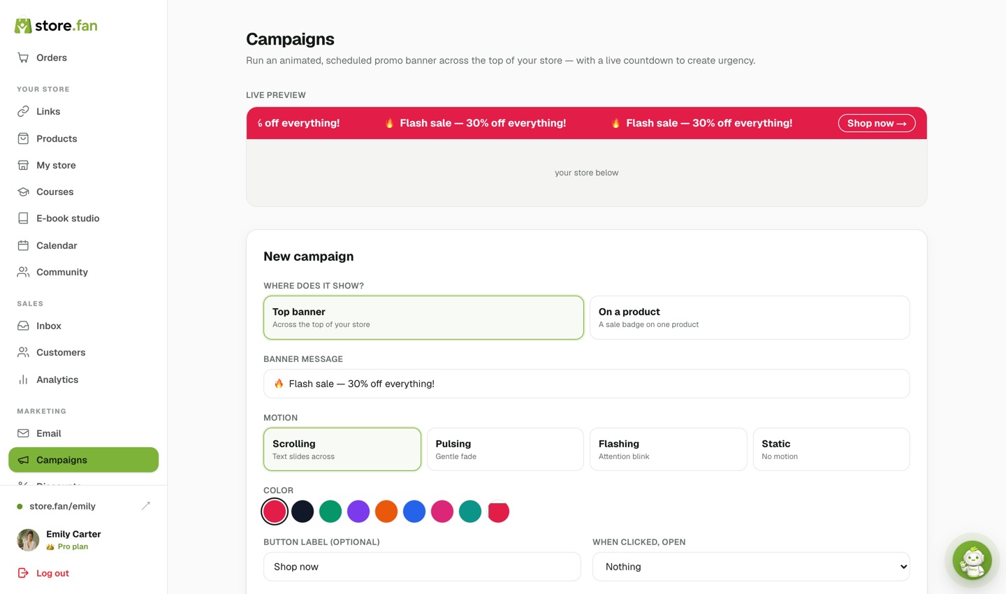Flash campaigns