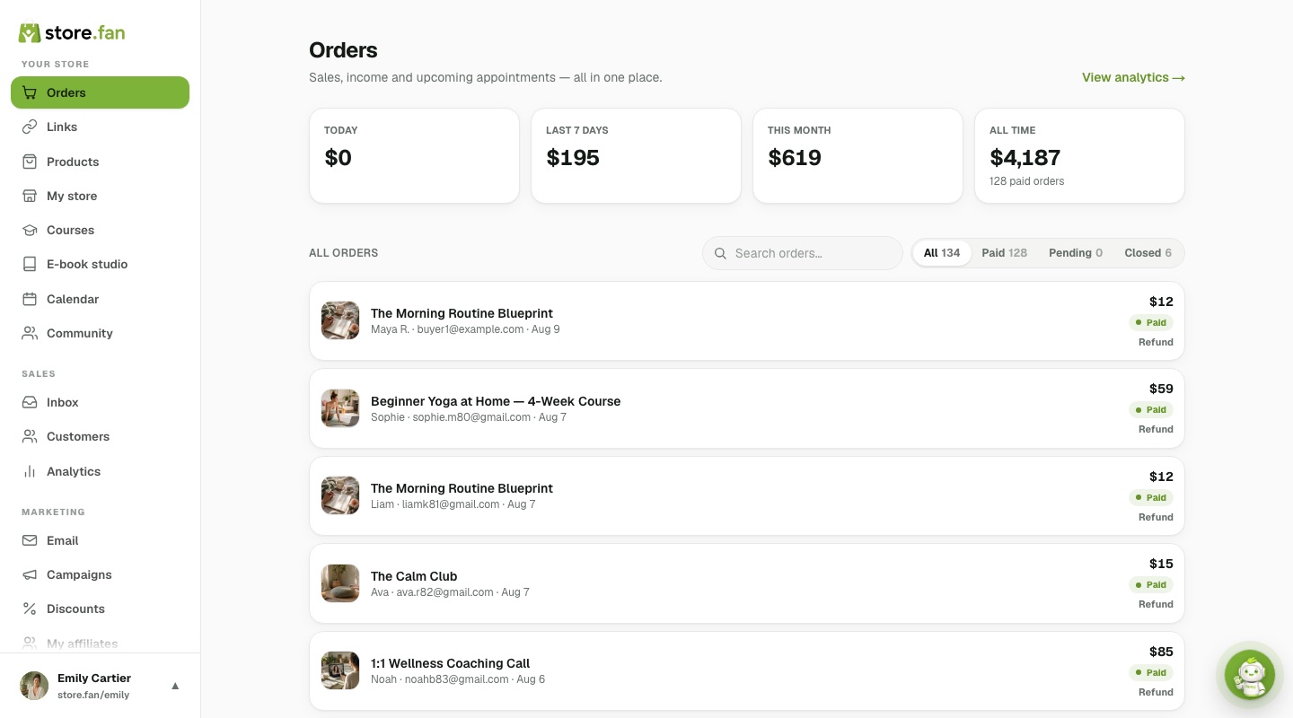 Orders / home