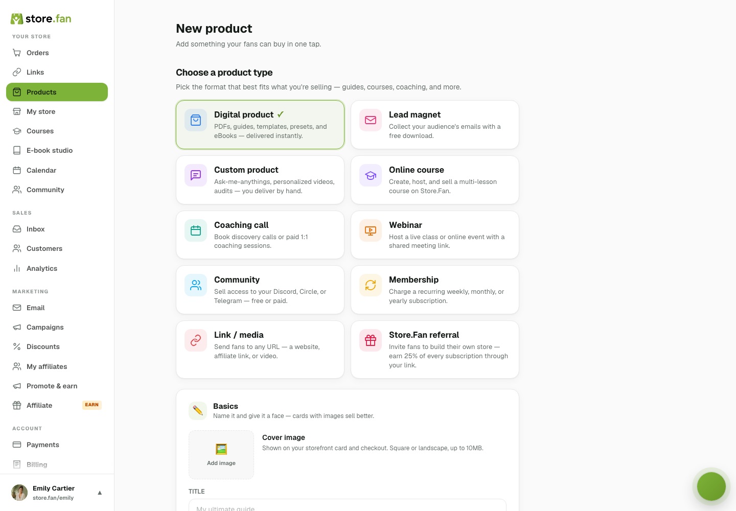 Product editor