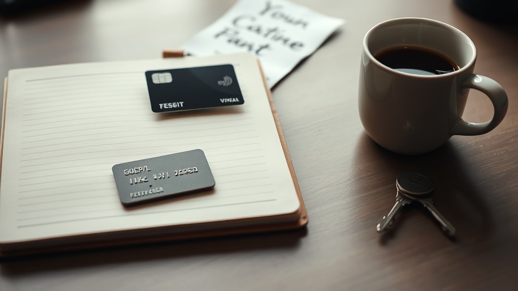 Desk objects beside a payment card and receipt