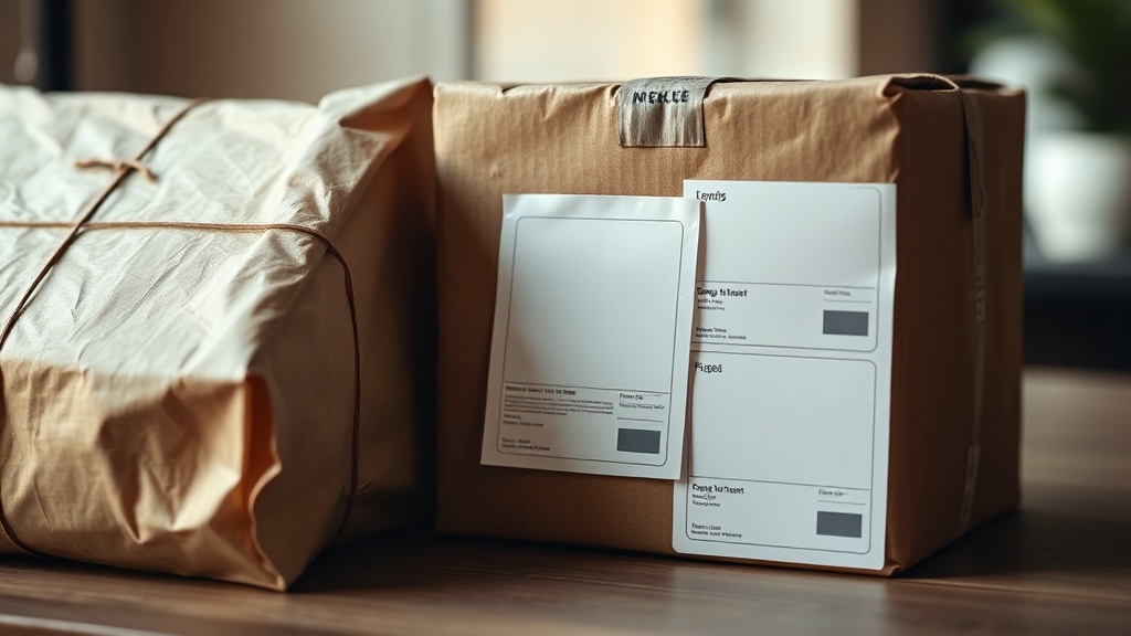 Parcel and digital product card side by side