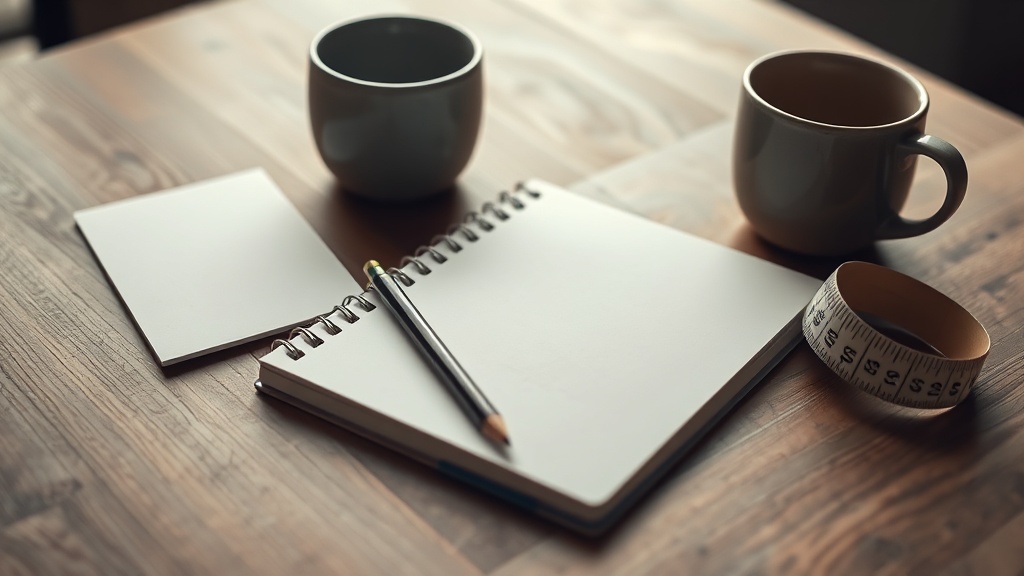 Blank pricing notes beside cards and pencil