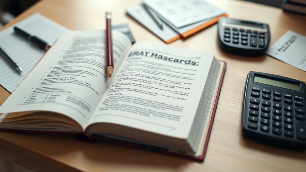 Tutoring materials arranged on a desk