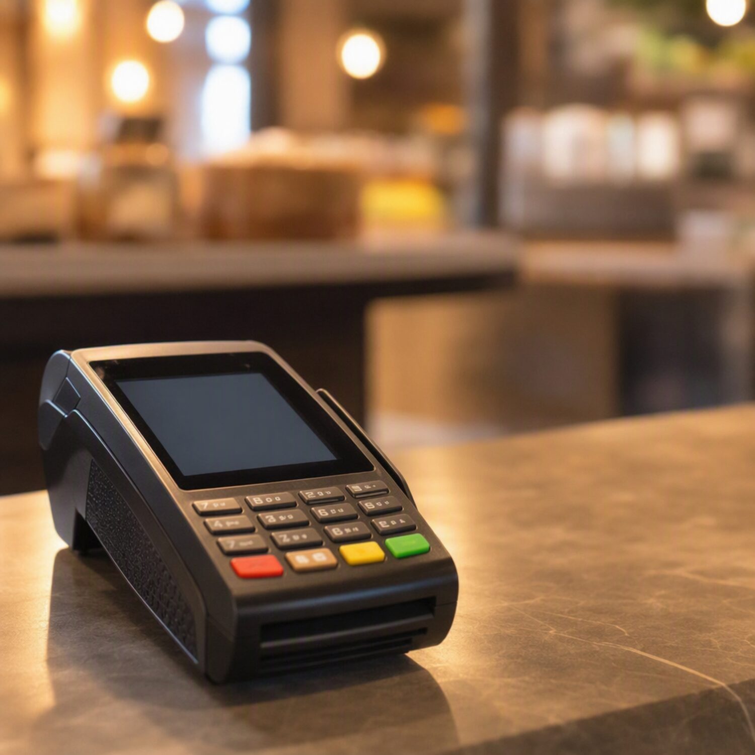 A card terminal on a counter