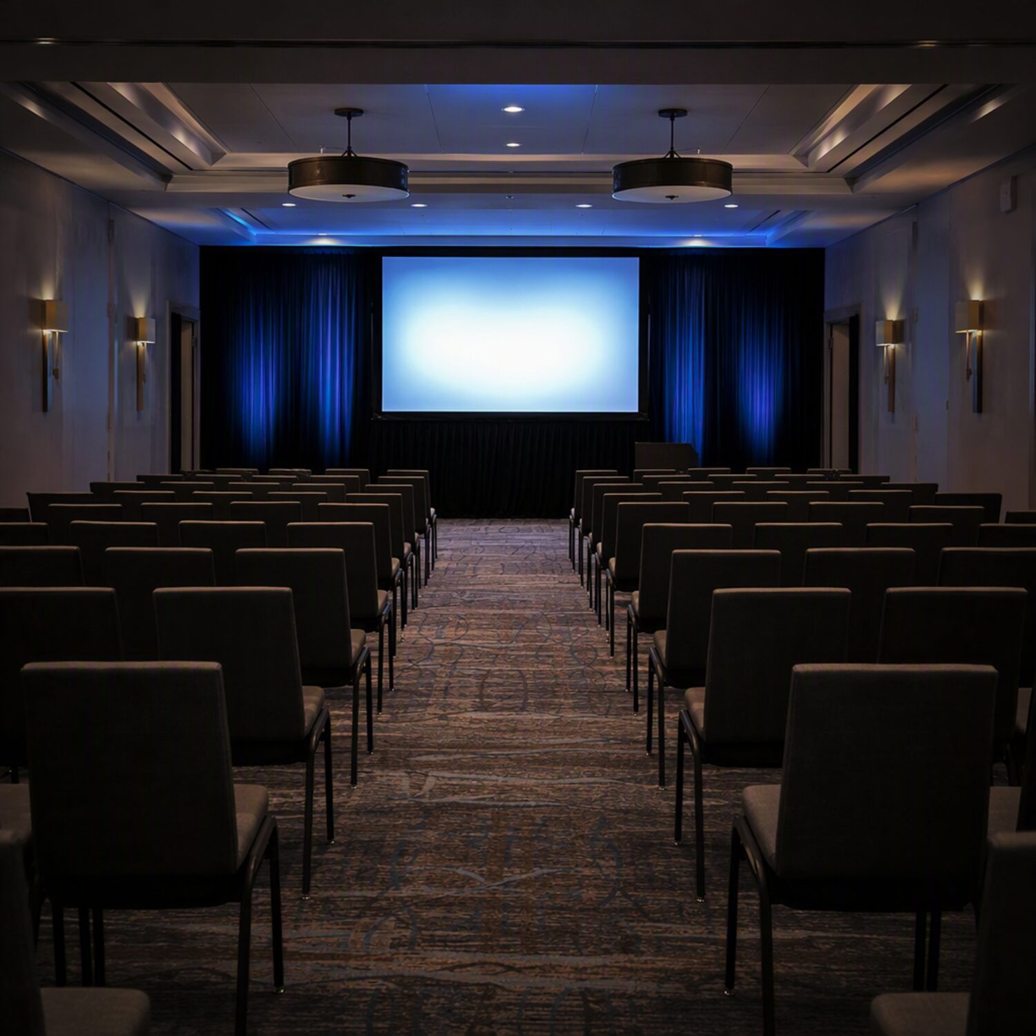 An empty seminar room before an event